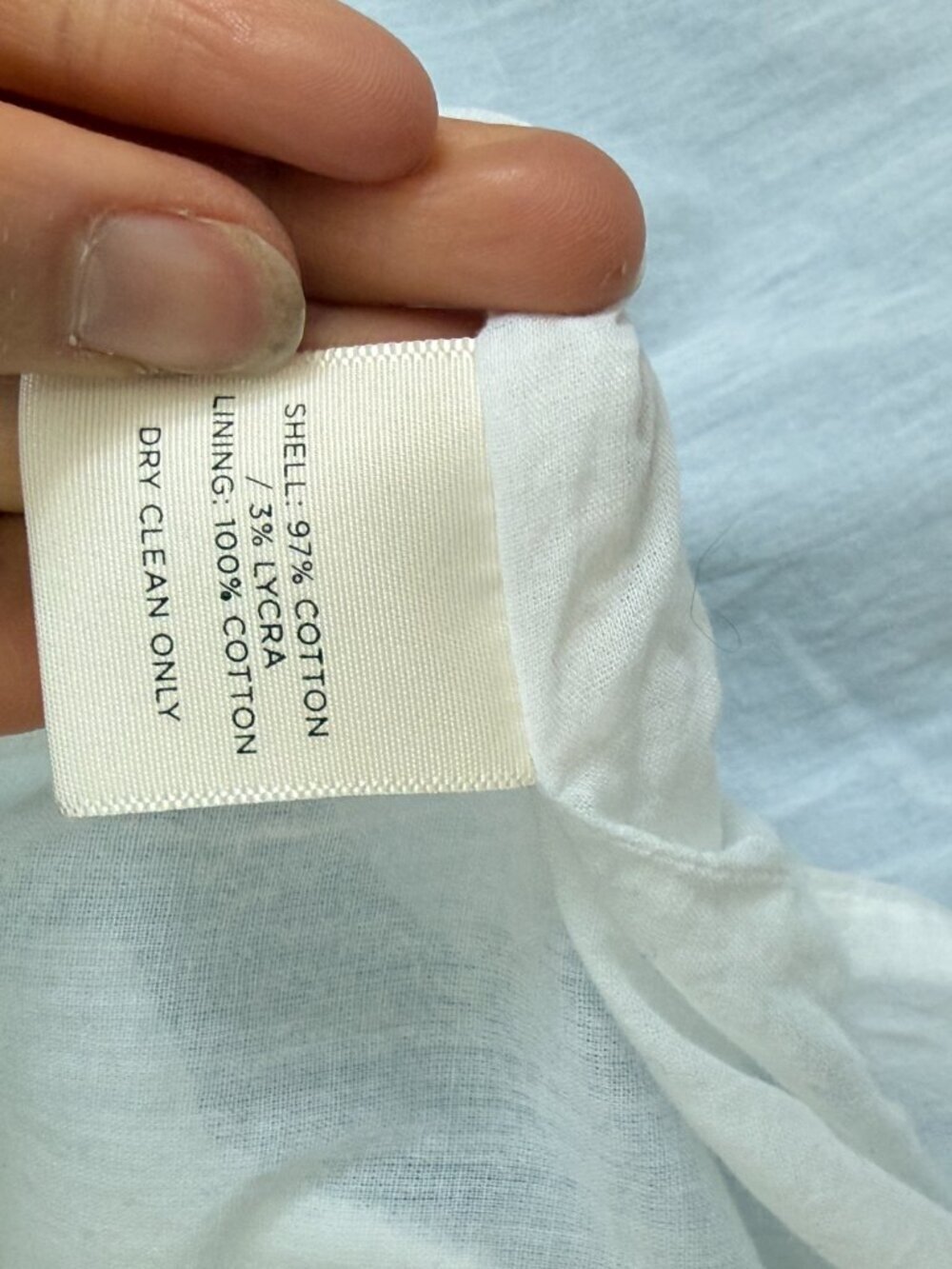 Cuyana Cotton Poplin Shirt Dress XS Blue Button Front Pocket Stretch Summer Nant - Picture 7 of 10